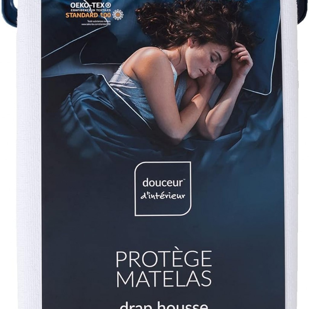 Protège Matelas 160x200 cm Eponge Blanc Protection Literie Douceur