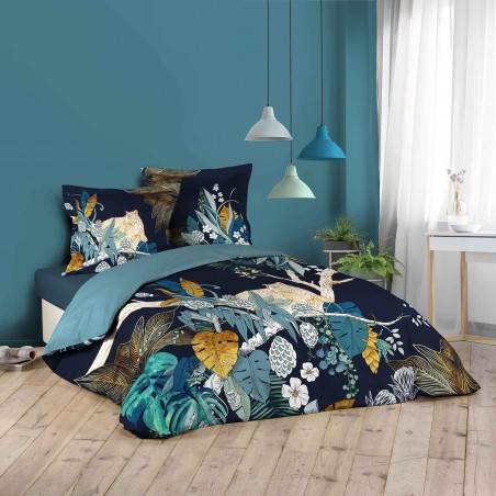 housse de couette bleu paon