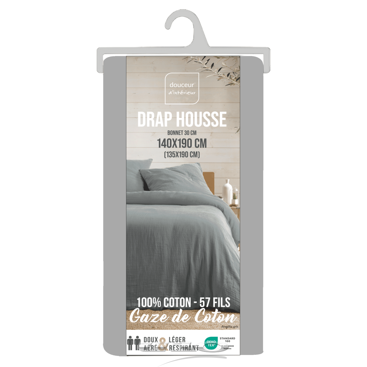 drap housse gaze de coton