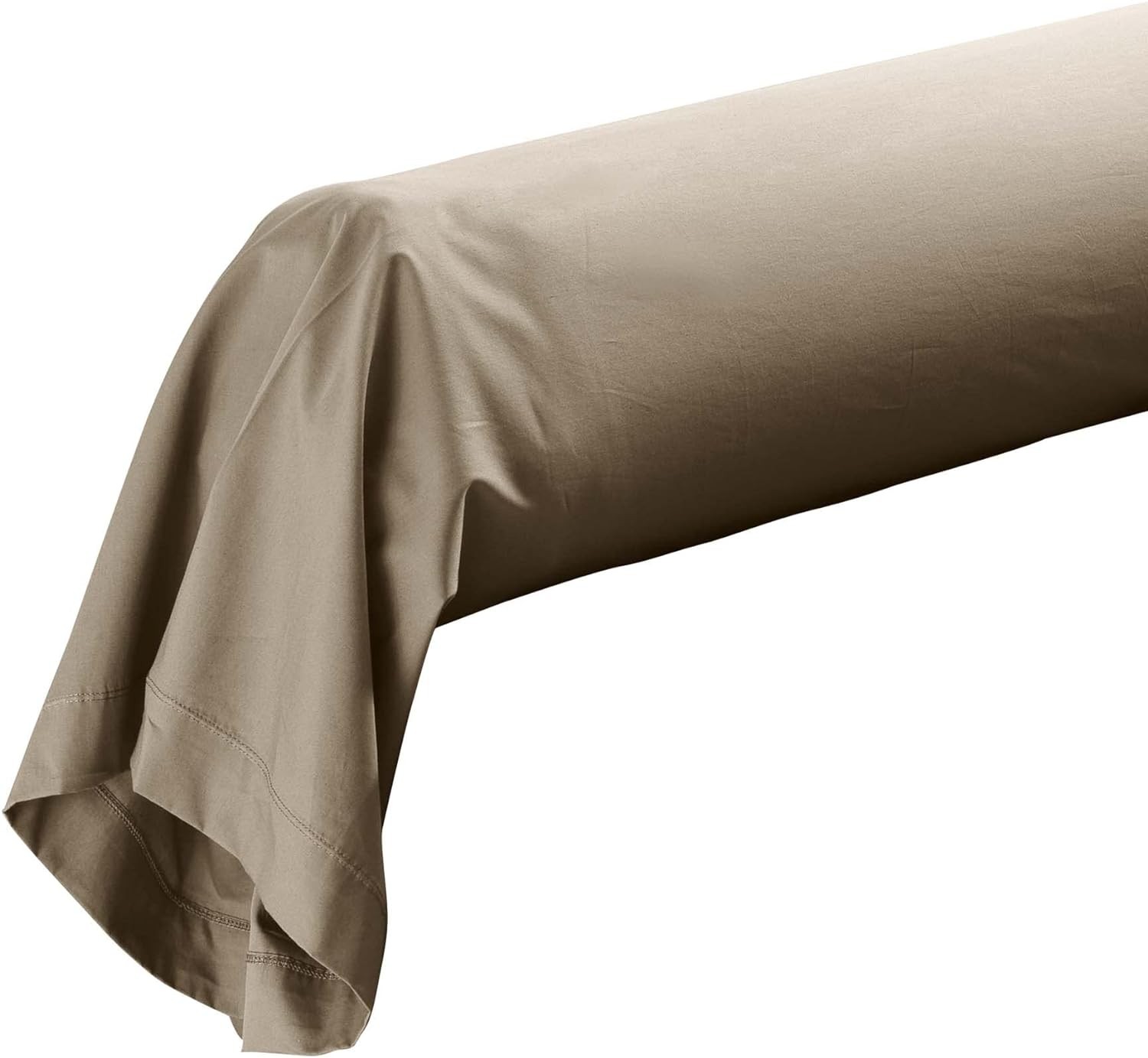 Taie de Traversin 85x185 cm Percaline Douceur d'Intérieur Sable Beige