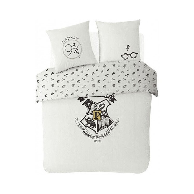 Parure Housse de couette Harry Potter Ecru Blanc 200 x 200