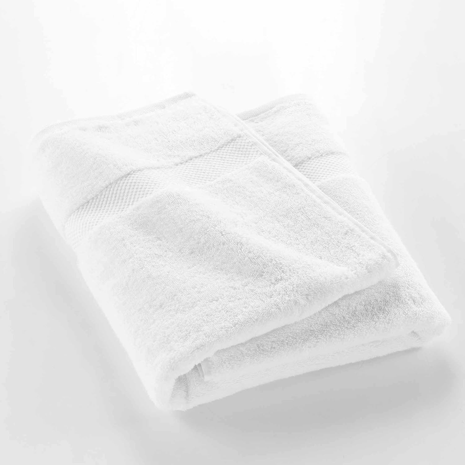 Serviette de Toilette Bain Eponge Elégance Blanche 50x90cm