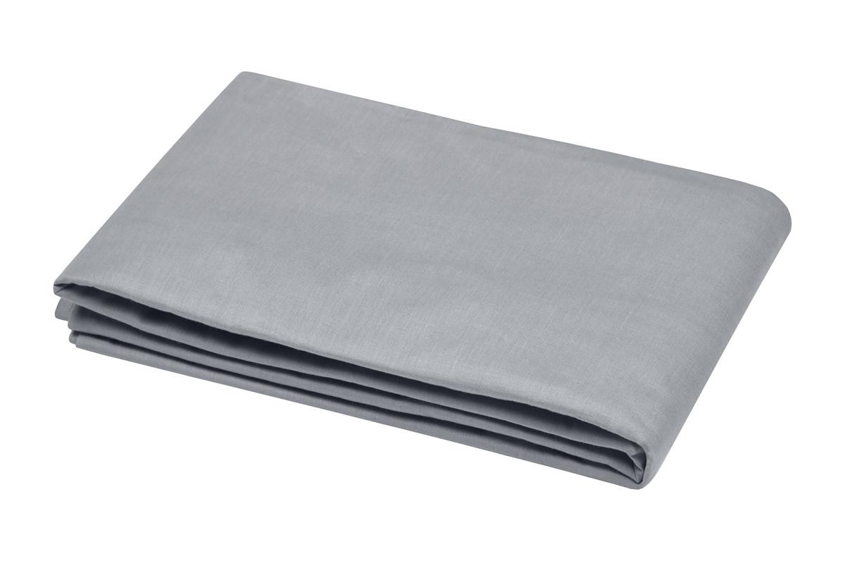 Stof - Drap Plat Coton 240 x 300 cm 57 Fils  Eden, gris