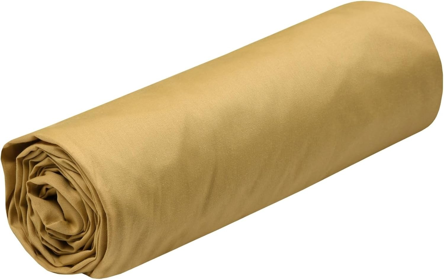 Drap Housse Stof 160 x 200 cm bonnet 30cm 78 Fils Percale Elysée Moutarde